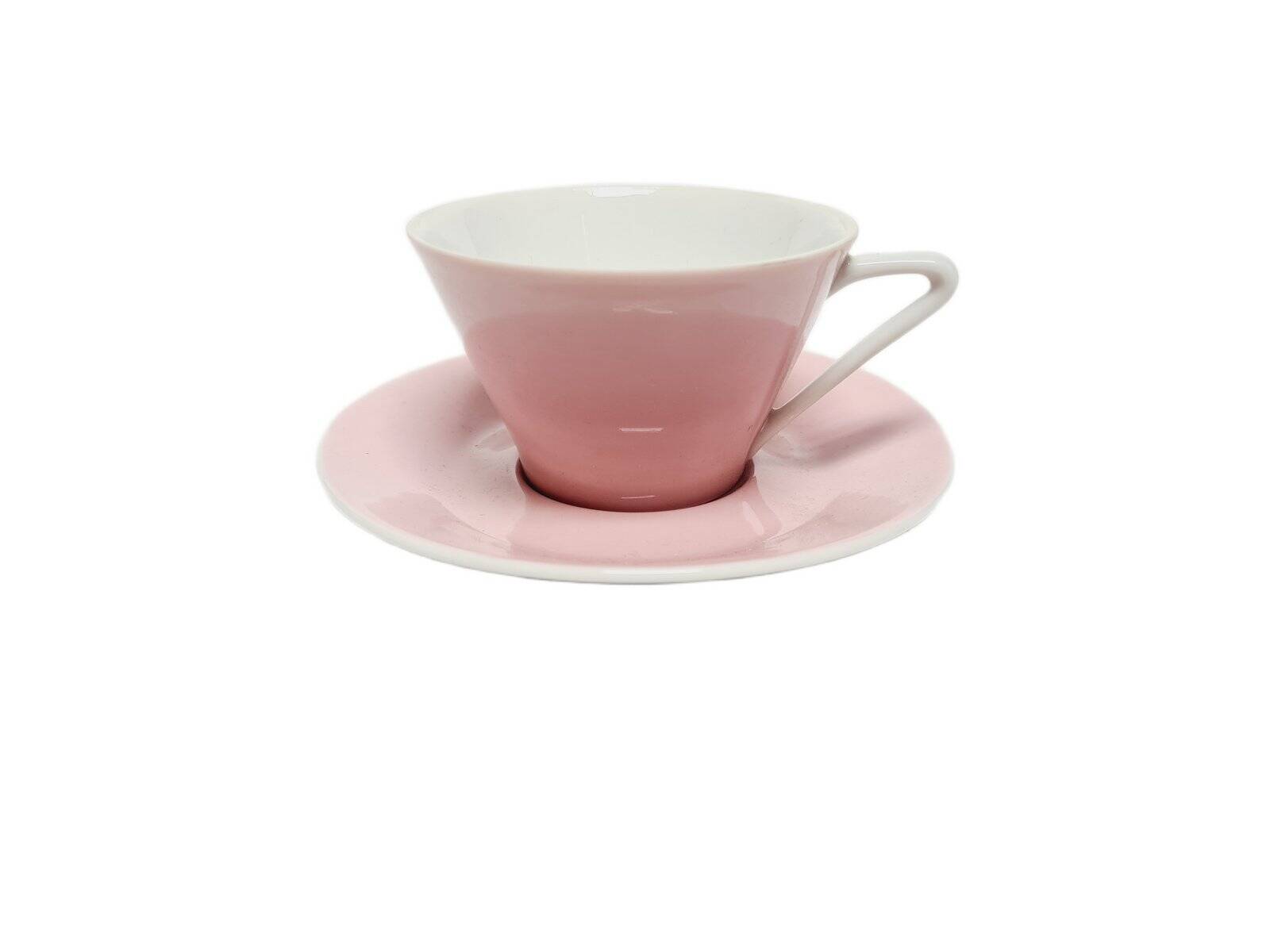 Postmodern porcelain cup and saucer, Austria, 1960s, set of 2