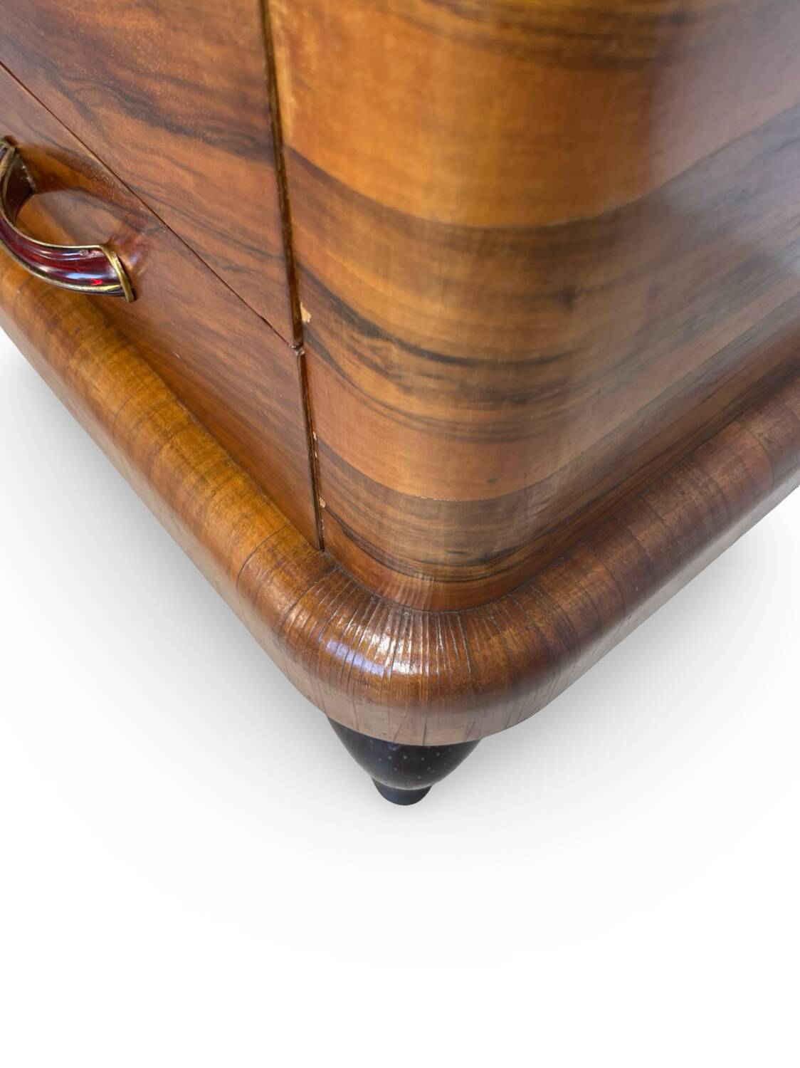 Commode italienne Art déco en ronce de noyer, années 1930