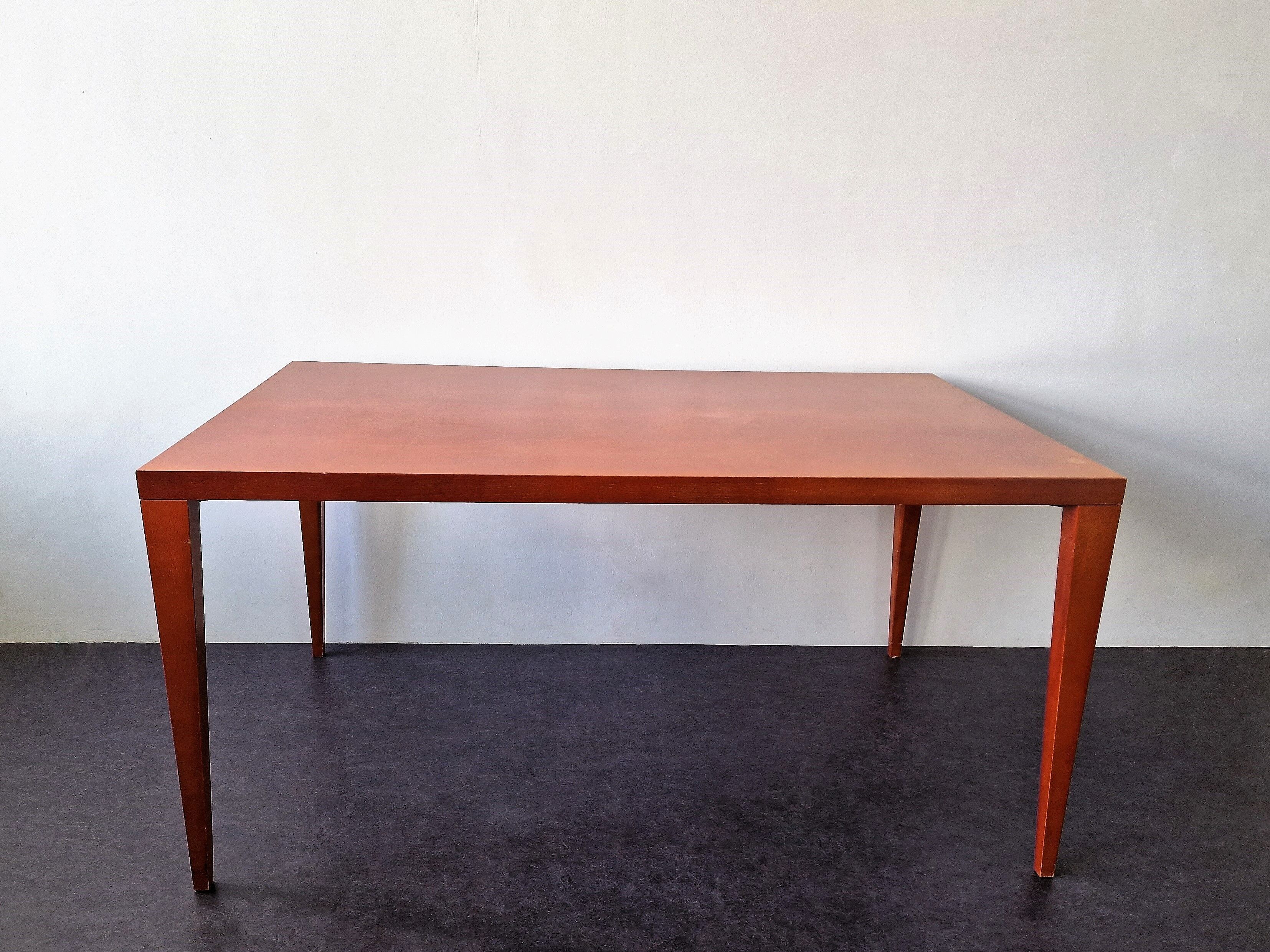 Mahogany wooden dining table, 1980s