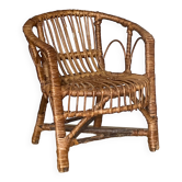 Fauteuil en rotin pour poupée