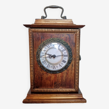 Art Deco style wooden table clock and key box