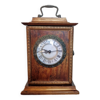 Art Deco style wooden table clock and key box