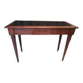 Louis XVI style console table in oak and leather