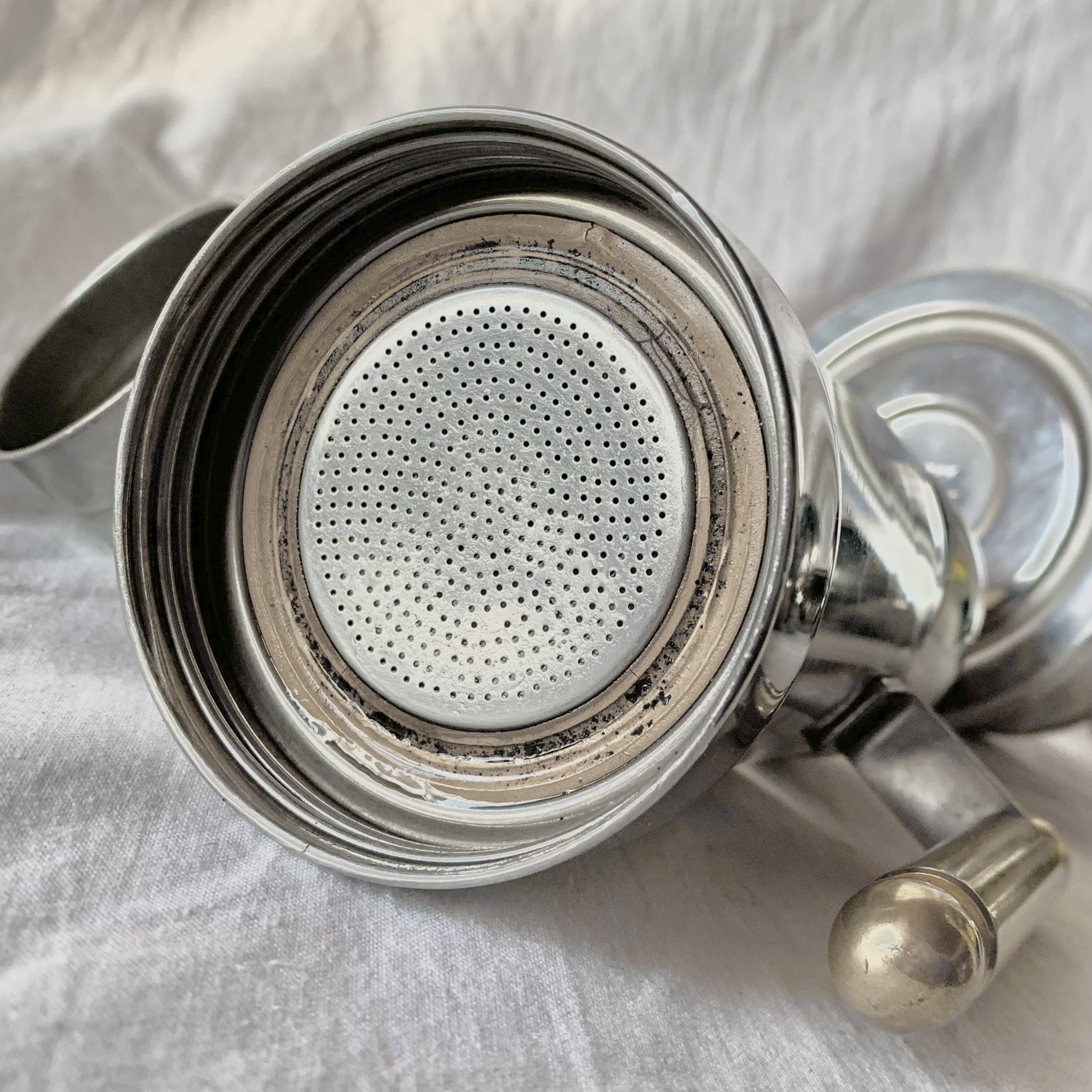 Kontessa VEV Vigano 4-cup Italian coffee maker with sugar bowl and milk jug - 18/10 stainless steel