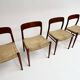 Set of 4 Model 75 chairs by Niels O. Möller, 1950s
