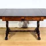 Desk Table with Shutters in Solid Rosewood, Restoration Period – Early 19th Century
