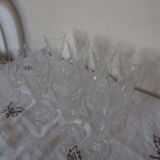 Ensemble de 6 coupes a champagne verre taillé transparent