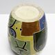 Glazed ceramic vase with Africanist decoration, France 1980s.