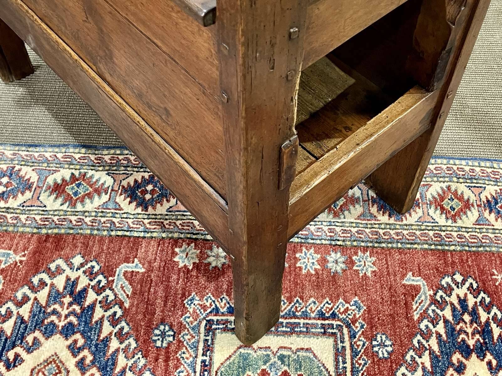 19th century fir fireplace bench