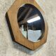 Small vintage octagonal wooden mirror