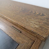 Secretary desk with stool in macasar from the 60s