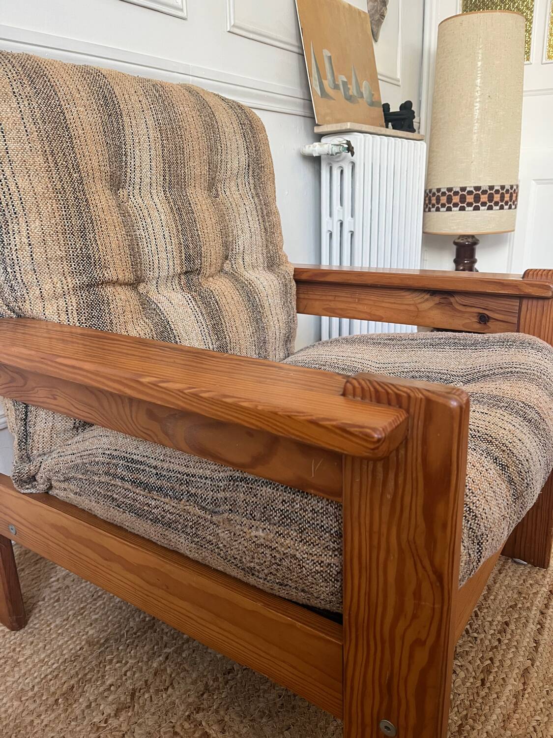 Fauteuil en pin vintage 70/80