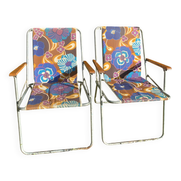 70s folding camping chairs, patio garden chairs