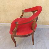 Fauteuil velours rouge