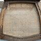 Set of 2 antique wooden bistro chairs canned seats