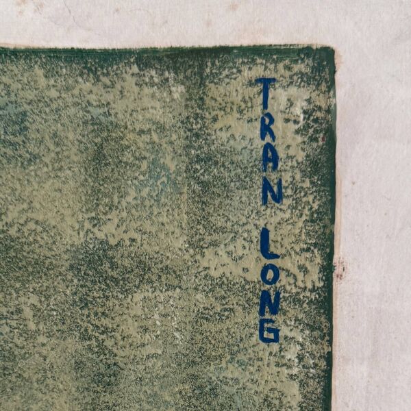 Acrylique sur papier joueur de flûte par Tran Long XXe