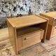 Pair of 90's pine bedside / vintage wooden furniture