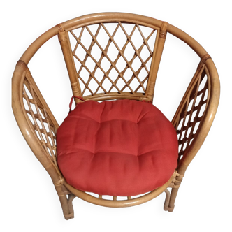 Bamboo and rattan armchair year 60 70
