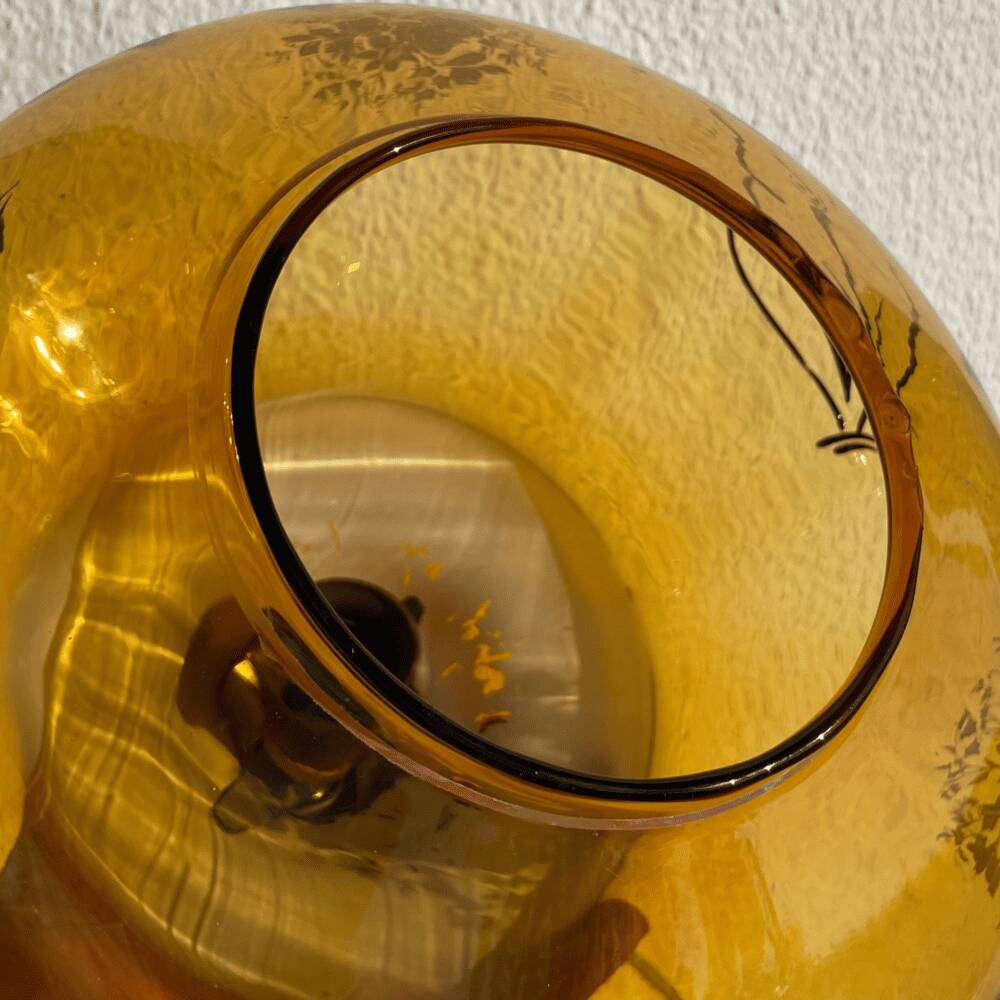 Vintage amber glass romantic hanging light