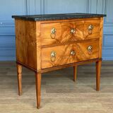 Chest of drawers two drawers restoration black marble heads of lions XIX century