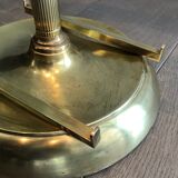 Neoclassical style valet stand in brass and black lacquered wood. French work. Circa 1940