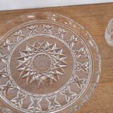Presentation service 8 glasses and its Bohemian Cristal style dish