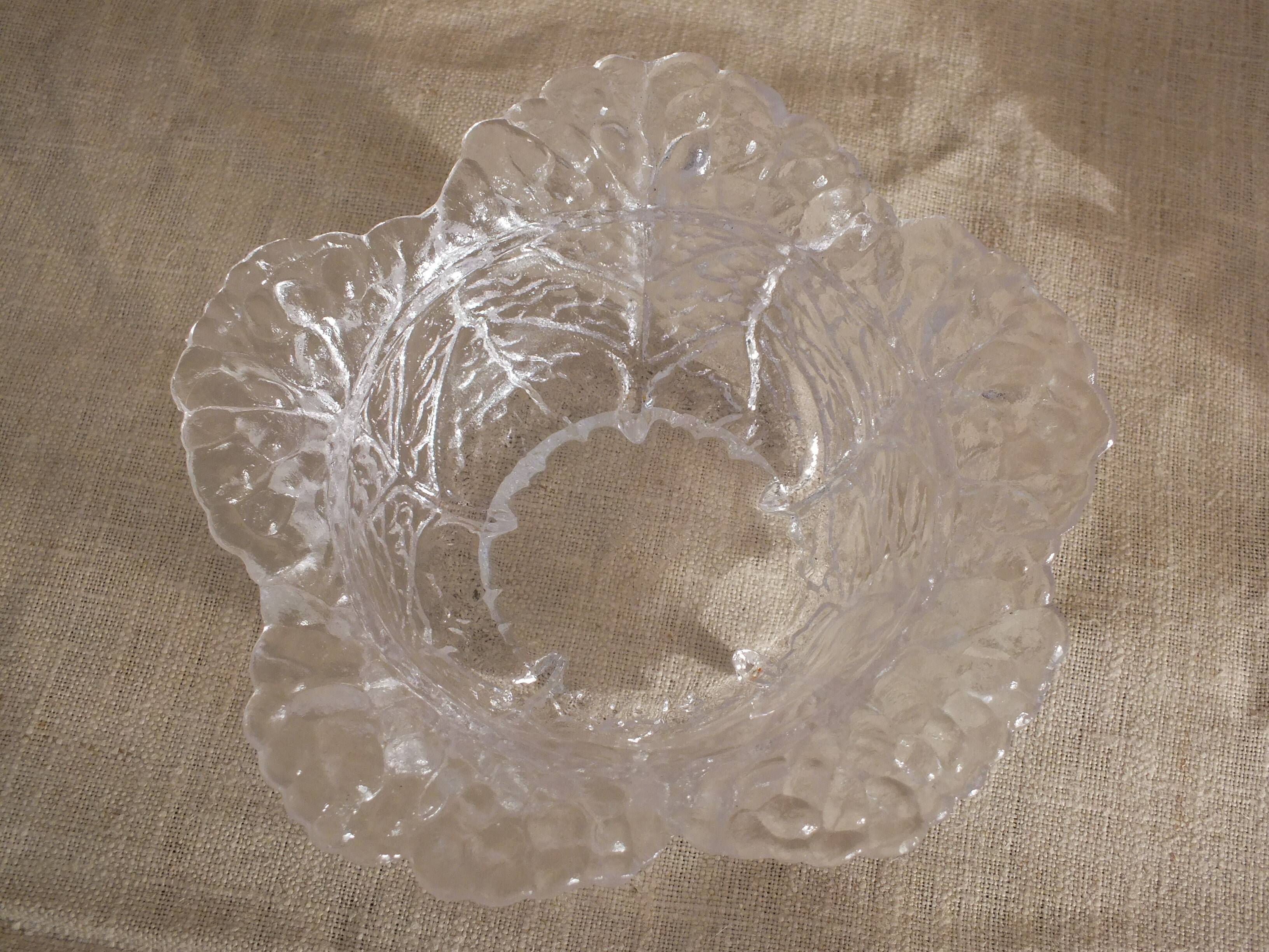 Cabbage candy box in molded crystal signed Portieux