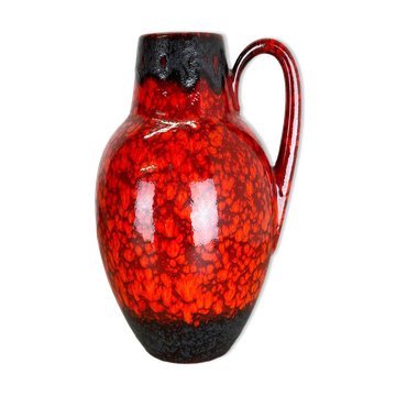 Pottery fat lava multi-color red black floor vase made by scheurich, 1970s