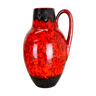Vase poterie Graisse Lave Multi-Couleur rouge noir par Scheurich, années 1970