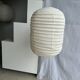 Suspension in rattan and natural japanese linen lantern shape h70 d50