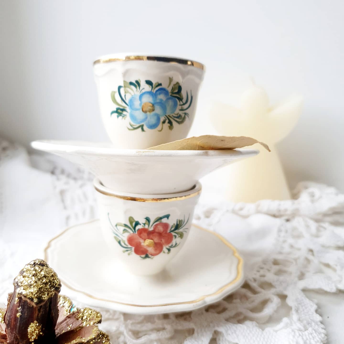 Duo coquetiers stamped and signed