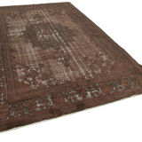 Hand-Knotted Hi-Low Pile Oriental 1980s 204 cm x 335 cm Brown Carpet