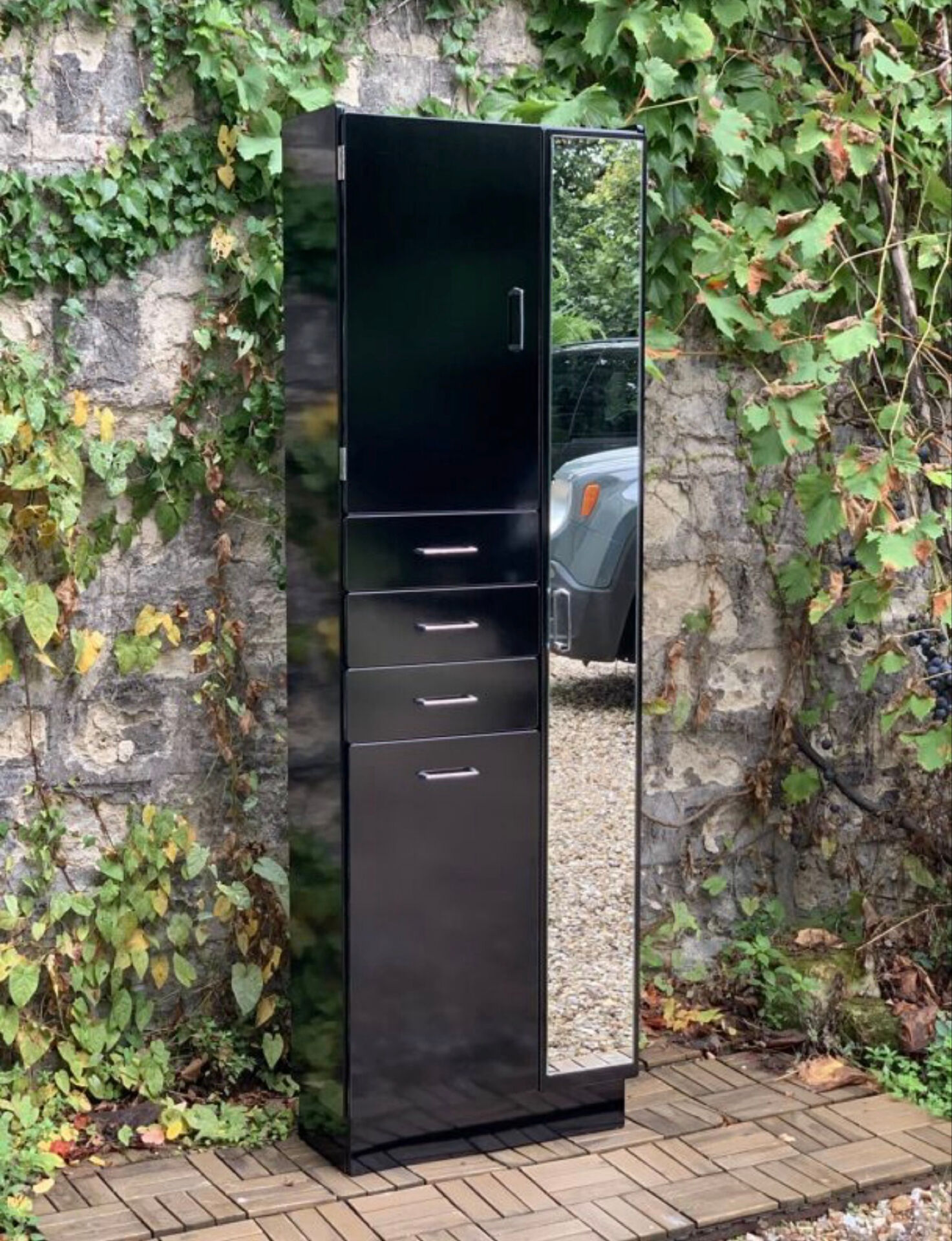 Satin black vintage wardrobe 1970