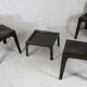 Ensemble ode 3 chaises et 1 table basse fibre de verre, couleur chocolat, France, cira 1970
