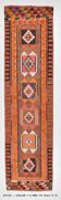 3x11 Orange & Brown Kilim Runner Rug, 88x330Cm