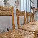 Set of 4 straw chairs circa Dordogne