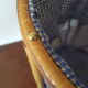 Worker sewing box rattan wicker vichy blue fabric