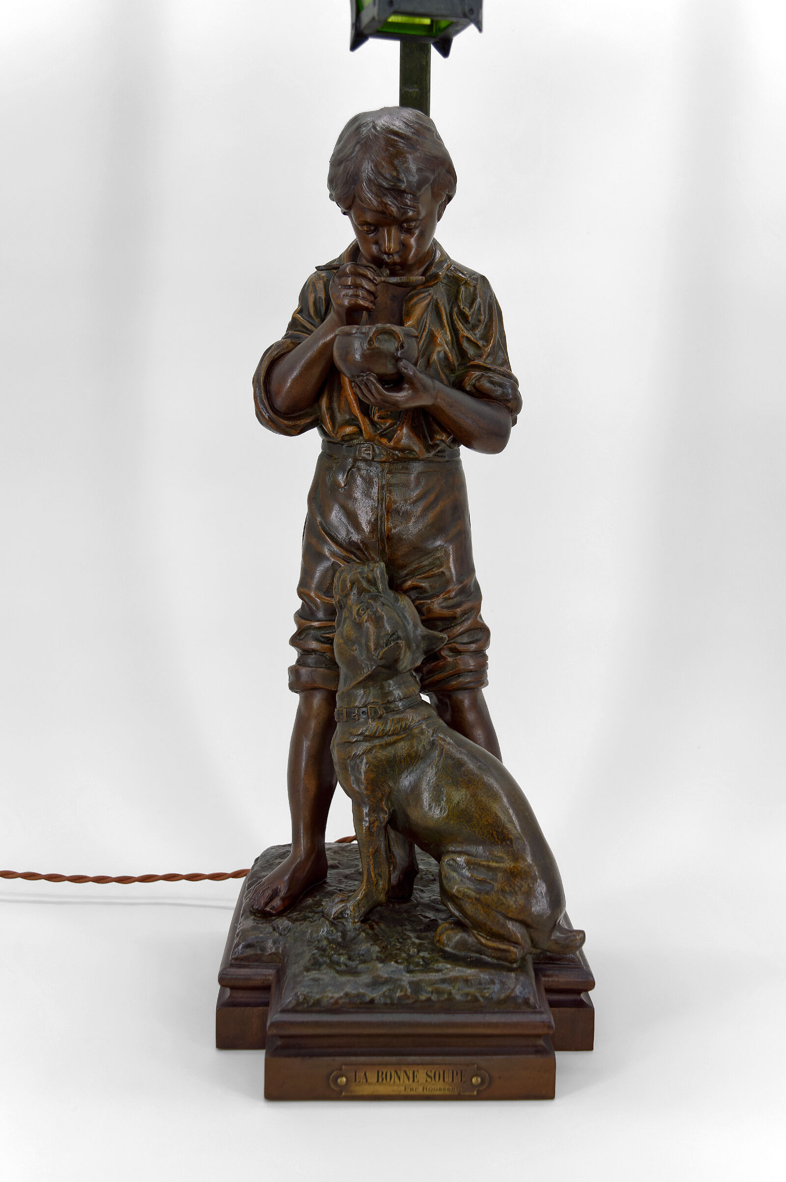 Lamp "La Bonne Soupe" by Victor Rousseau, Art Nouveau, circa 1900