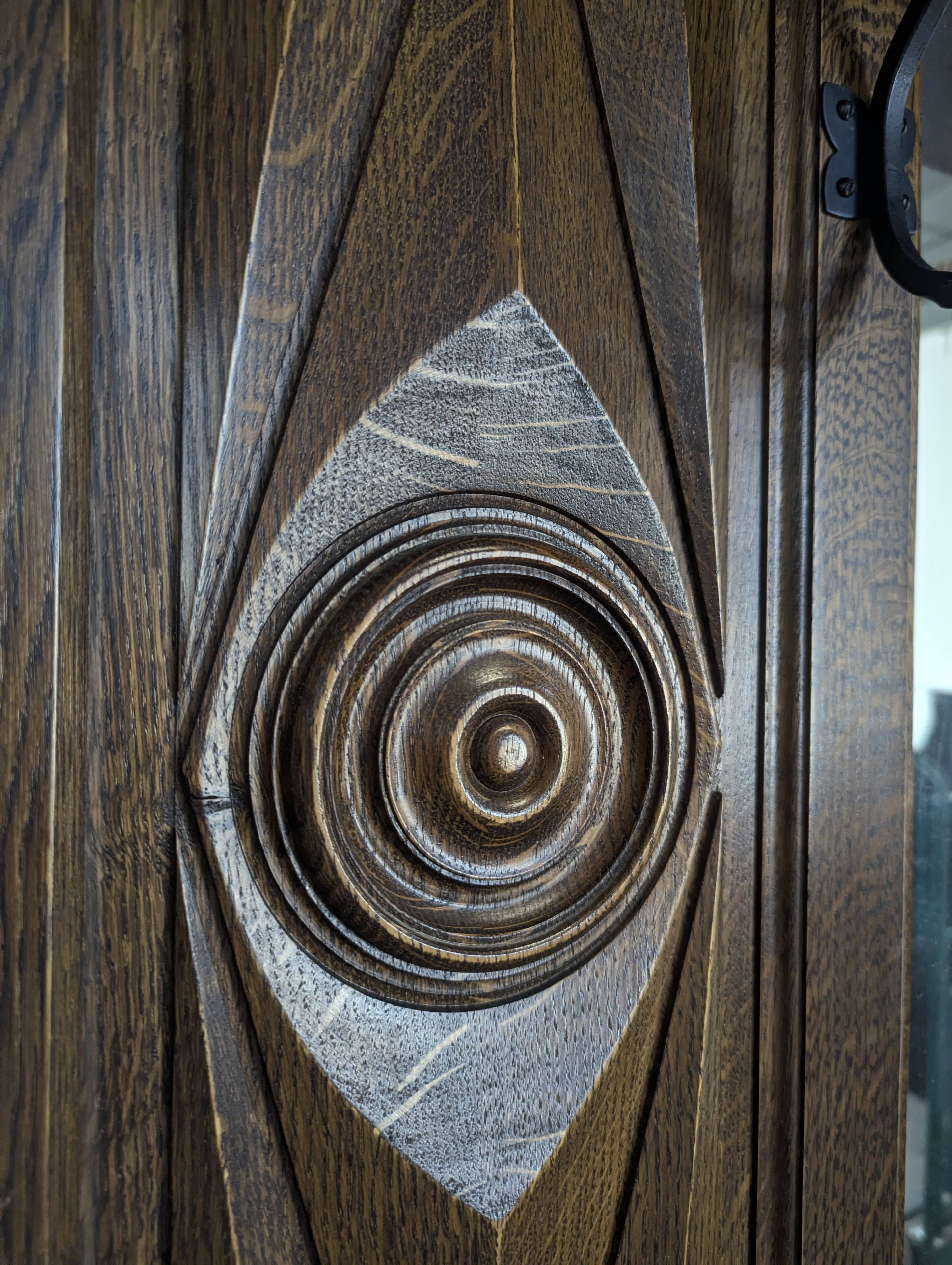 Coat rack in oak in the spirit of Dudouyt.