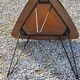 Triangle coffee table in golden blond oak base full iron of the 50s