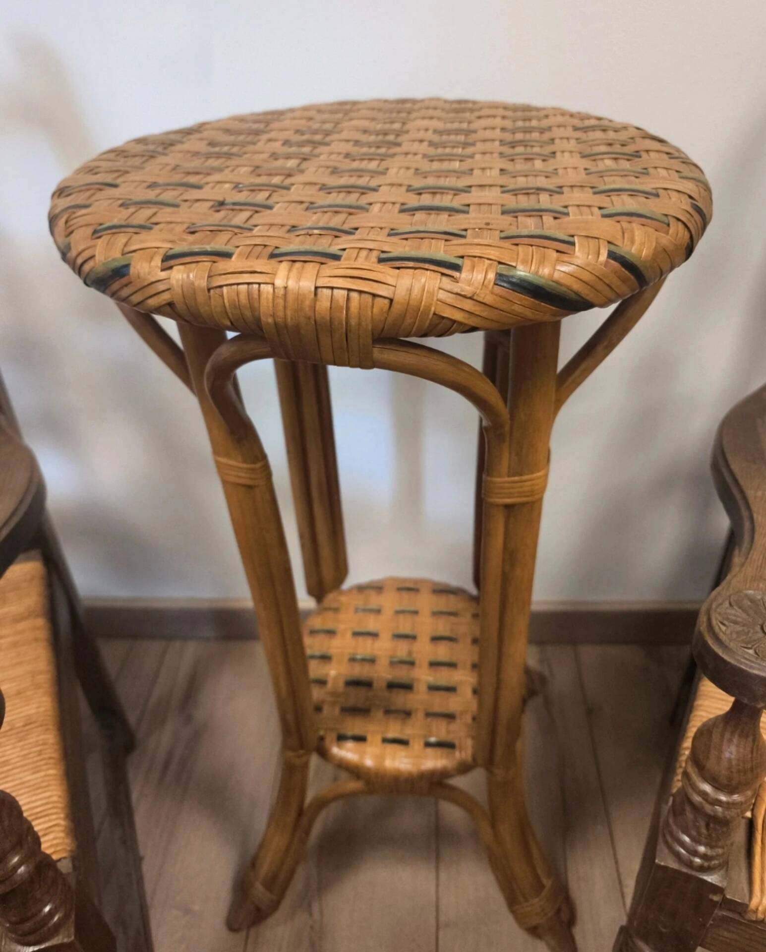 Vintage rattan stool
