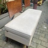 Vintage white bench 1970s art deco