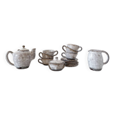 Coffee service, vintage enameled stoneware cups