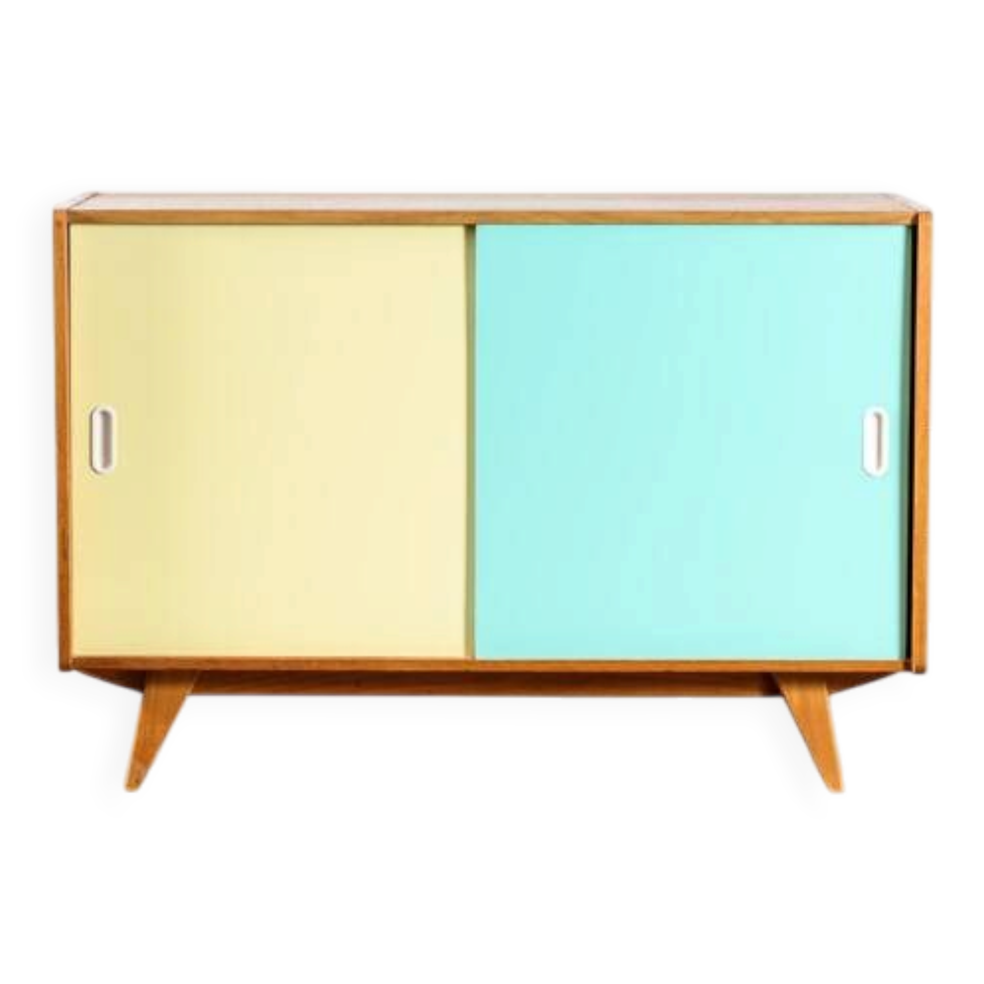 Buffet jiroutek beige and blue sliding doors