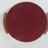 Large round mirror tray, Scandinavian, in blond wood, 60 70