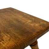 Vintage stool side table minimalistic in oak
