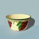Old salad bowl in enamelled sheet metal - bunches of grapes decor