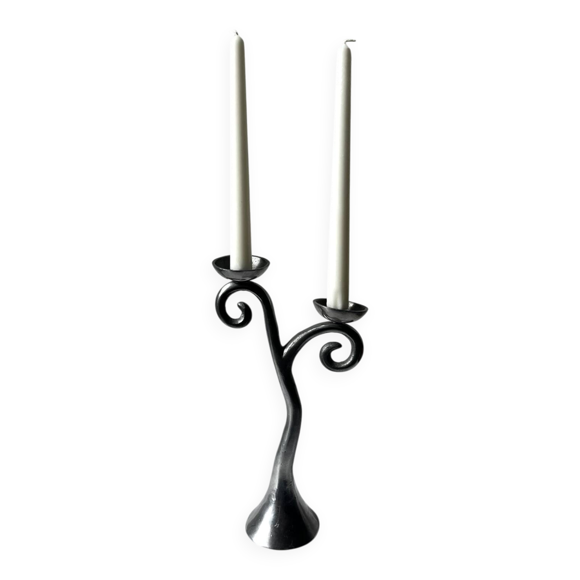 Aluminium candlestick / candelabrum, spiral design