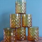 Pernod glasses with pineapple diamond tip decoration