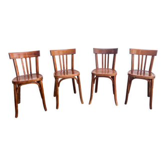 Lot 4 baumann chairs - bistro bar brasserie bohème vintage 1950 old